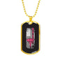 Nurse Us Flag Nurse Necklace Stainless Steel or 18k Gold Dog Tag W 24" - Express Your Love Gifts
