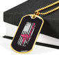 Nurse Us Flag Nurse Necklace Stainless Steel or 18k Gold Dog Tag W 24" - Express Your Love Gifts