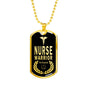 Nurse Warrior First Responder Necklace Stainless Steel or 18k Gold Dog Tag w 24" - Express Your Love Gifts