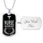 Nurse Warrior First Responder Necklace Stainless Steel or 18k Gold Dog Tag w 24" - Express Your Love Gifts