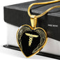 Nurses Are Angels Necklace Stainless Steel or 18k Gold Heart Pendant 18-22" - Express Your Love Gifts