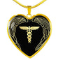 Nurses Are Angels Necklace Stainless Steel or 18k Gold Heart Pendant 18-22" - Express Your Love Gifts