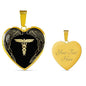 Nurses Are Angels Necklace Stainless Steel or 18k Gold Heart Pendant 18-22" - Express Your Love Gifts