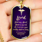 Nurses Prayer Christian Nurse Necklace Stainless Steel or 18k Gold Dog Tag W 24" - Express Your Love Gifts