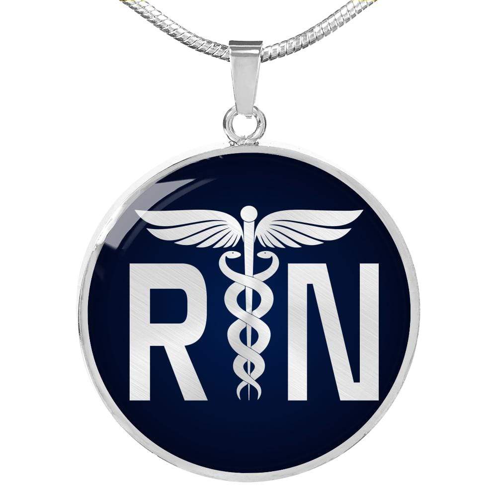 Nursing Gift Circle Necklace Stainless Steel or 18k Gold 18-22" - Express Your Love Gifts