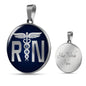 Nursing Gift Circle Necklace Stainless Steel or 18k Gold 18-22" - Express Your Love Gifts