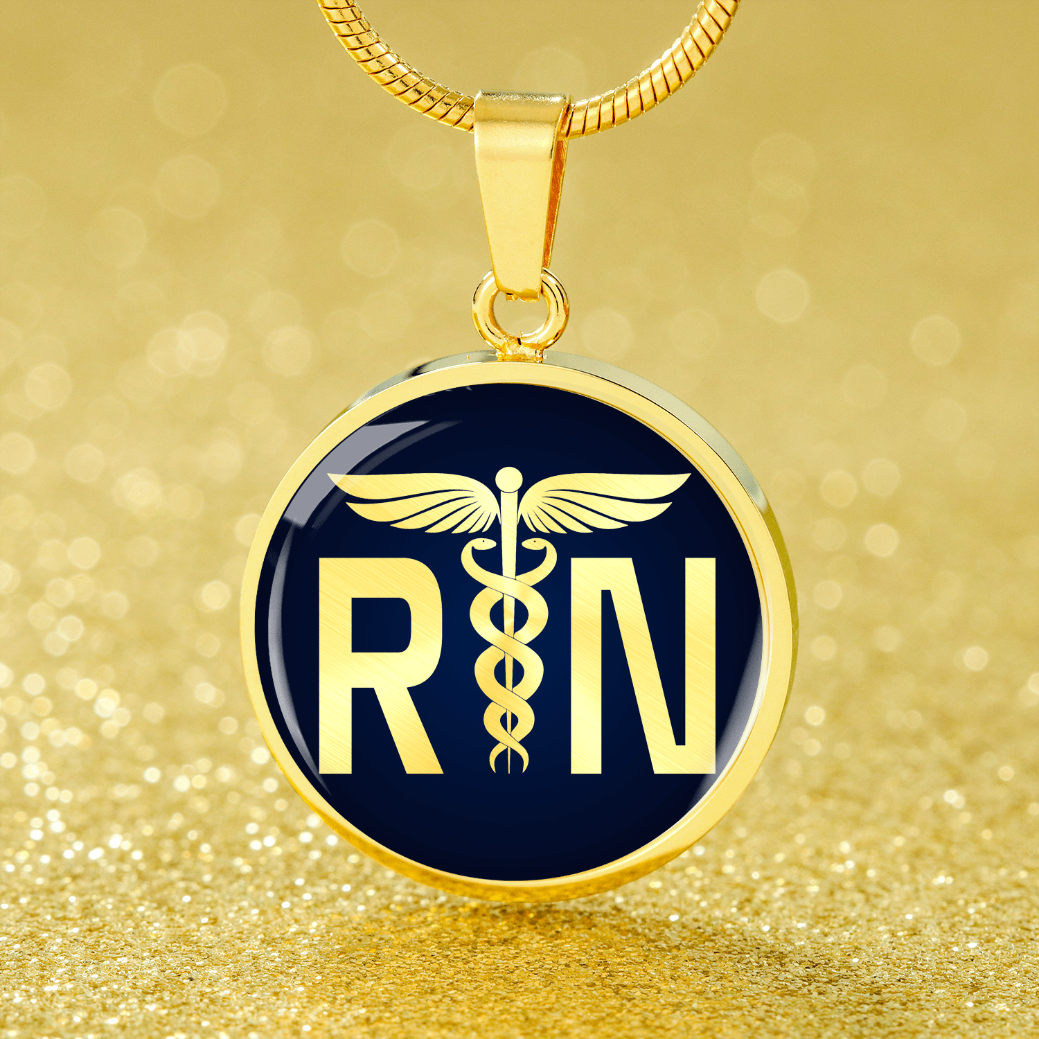 Nursing Gift Circle Necklace Stainless Steel or 18k Gold 18-22" - Express Your Love Gifts
