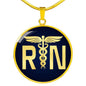Nursing Gift Circle Necklace Stainless Steel or 18k Gold 18-22" - Express Your Love Gifts