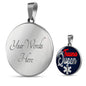 Nursing Trauma Queen Circle Necklace Stainless Steel or 18k Gold 18-22" - Express Your Love Gifts