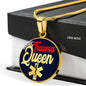 Nursing Trauma Queen Circle Necklace Stainless Steel or 18k Gold 18-22" - Express Your Love Gifts