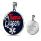 Nursing Trauma Queen Circle Necklace Stainless Steel or 18k Gold 18-22" - Express Your Love Gifts