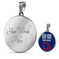 NY Football Circle Pendant Football Fan Necklace Stainless Steel or 18k Gold 18-22" - Express Your Love Gifts
