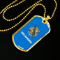 Oklahoma State Flag Necklace Stainless Steel or 18k Gold Dog Tag 24" Chain - Express Your Love Gifts