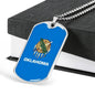 Oklahoma State Flag Necklace Stainless Steel or 18k Gold Dog Tag 24" Chain - Express Your Love Gifts