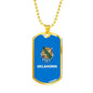 Oklahoma State Flag Necklace Stainless Steel or 18k Gold Dog Tag 24" Chain - Express Your Love Gifts