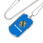 Oklahoma State Flag Necklace Stainless Steel or 18k Gold Dog Tag 24" Chain - Express Your Love Gifts