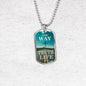 One Way Truth Life Bible Verse Necklace Stainless Steel or 18k Gold Dog Tag 24" Chain - Express Your Love Gifts