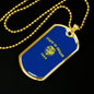 oregon State Flag Necklace Stainless Steel or 18k Gold Dog Tag 24" Chain - Express Your Love Gifts