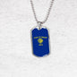 oregon State Flag Necklace Stainless Steel or 18k Gold Dog Tag 24" Chain - Express Your Love Gifts