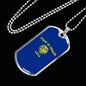 oregon State Flag Necklace Stainless Steel or 18k Gold Dog Tag 24" Chain - Express Your Love Gifts