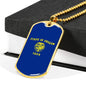 oregon State Flag Necklace Stainless Steel or 18k Gold Dog Tag 24" Chain - Express Your Love Gifts