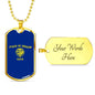 oregon State Flag Necklace Stainless Steel or 18k Gold Dog Tag 24" Chain - Express Your Love Gifts