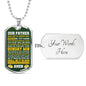 Our Father Green Bay Fan Football Gift Necklace Stainless Steel or 18k Gold Dog Tag 24" Chain-Express Your Love Gifts