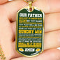 Our Father Green Bay Fan Football Gift Necklace Stainless Steel or 18k Gold Dog Tag 24" Chain-Express Your Love Gifts