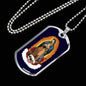 Our Lady Of Guadalupe Necklace Stainless Steel or 18k Gold Dog Tag 24" Chain - Express Your Love Gifts