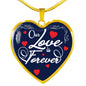 Our Love Is Forever Heart Pendant Necklace Stainless Steel or 18k Gold Pendant Necklace 18-22"-Express Your Love Gifts
