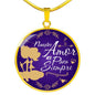 Our Love Is Forever In Spanish Circle Necklace Stainless Steel or 18k Gold 18-22"-Express Your Love Gifts