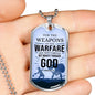 Our Weapon Has Divine Power Necklace Stainless Steel or 18k Gold Dog Tag 24" Chain-Express Your Love Gifts