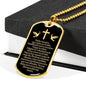 Padre Nuestro Lord's Prayer Necklace Stainless Steel or 18k Gold Dog Tag 24" Chain-Express Your Love Gifts