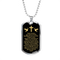 Padre Nuestro Lord's Prayer Necklace Stainless Steel or 18k Gold Dog Tag 24" Chain-Express Your Love Gifts