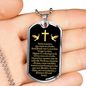Padre Nuestro Lord's Prayer Necklace Stainless Steel or 18k Gold Dog Tag 24" Chain-Express Your Love Gifts