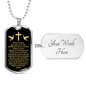 Padre Nuestro Lord's Prayer Necklace Stainless Steel or 18k Gold Dog Tag 24" Chain-Express Your Love Gifts