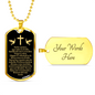 Padre Nuestro Lord's Prayer Necklace Stainless Steel or 18k Gold Dog Tag 24" Chain-Express Your Love Gifts