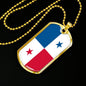 Panama Flag Necklace Panama Flag Stainless Steel or 18k Gold Dog Tag 24" - Express Your Love Gifts