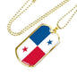 Panama Flag Necklace Panama Flag Stainless Steel or 18k Gold Dog Tag 24" - Express Your Love Gifts