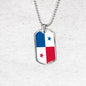 Panama Flag Necklace Panama Flag Stainless Steel or 18k Gold Dog Tag 24" - Express Your Love Gifts