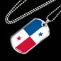 Panama Flag Necklace Panama Flag Stainless Steel or 18k Gold Dog Tag 24" - Express Your Love Gifts