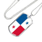 Panama Flag Necklace Panama Flag Stainless Steel or 18k Gold Dog Tag 24" - Express Your Love Gifts