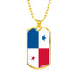 Panama Flag Necklace Panama Flag Stainless Steel or 18k Gold Dog Tag 24" - Express Your Love Gifts