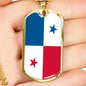 Panama Flag Necklace Panama Flag Stainless Steel or 18k Gold Dog Tag 24" - Express Your Love Gifts