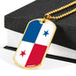 Panama Flag Necklace Panama Flag Stainless Steel or 18k Gold Dog Tag 24" - Express Your Love Gifts