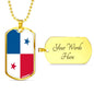 Panama Flag Necklace Panama Flag Stainless Steel or 18k Gold Dog Tag 24" - Express Your Love Gifts
