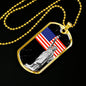 Patriotic Gift US Flag with Statue of Liberty Dog Tag Stainless Steel or 18k Gold 24 - Express Your Love Gifts