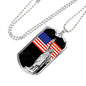 Patriotic Gift US Flag with Statue of Liberty Dog Tag Stainless Steel or 18k Gold 24 - Express Your Love Gifts