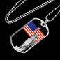 Patriotic Gift US Flag with Statue of Liberty Dog Tag Stainless Steel or 18k Gold 24 - Express Your Love Gifts