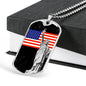 Patriotic Gift US Flag with Statue of Liberty Dog Tag Stainless Steel or 18k Gold 24 - Express Your Love Gifts